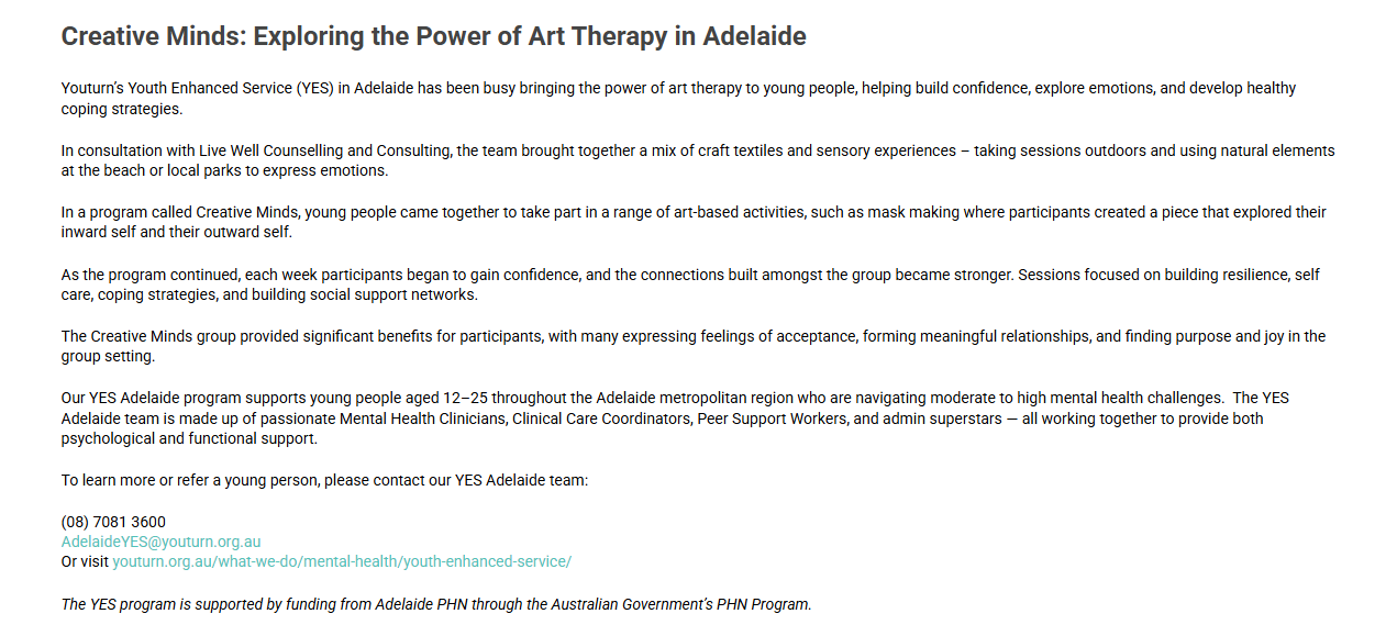 Creative Minds Exploring the Power of Art Therapy in Adelaide Snippet